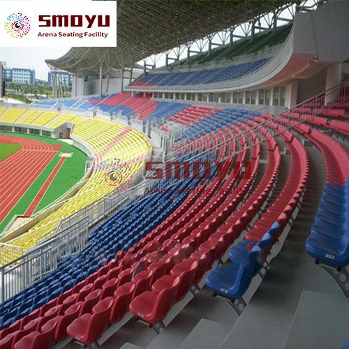 HDPE <a href=https://www.arena-seating.com/High-Back-rest-plastic-HDPE-material-stadium-seat-p.html target='_blank'>stadium seat</a>ing installation