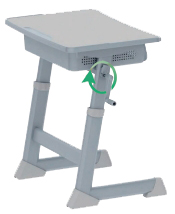 Manual Height Adjustable <a href=https://www.arena-seating.com/Lunch-Break-School-Desk-With-Chairs-p.html target='_blank'>school desk</a>