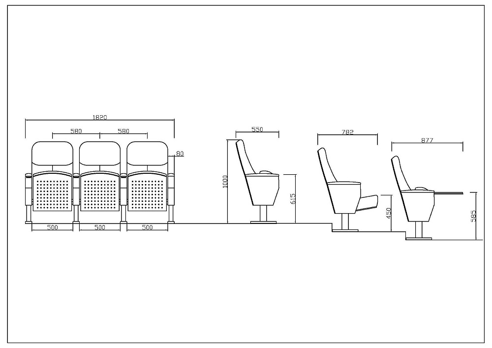 Auditorium chair dimension