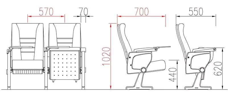 Cinema seating installation in modern theater