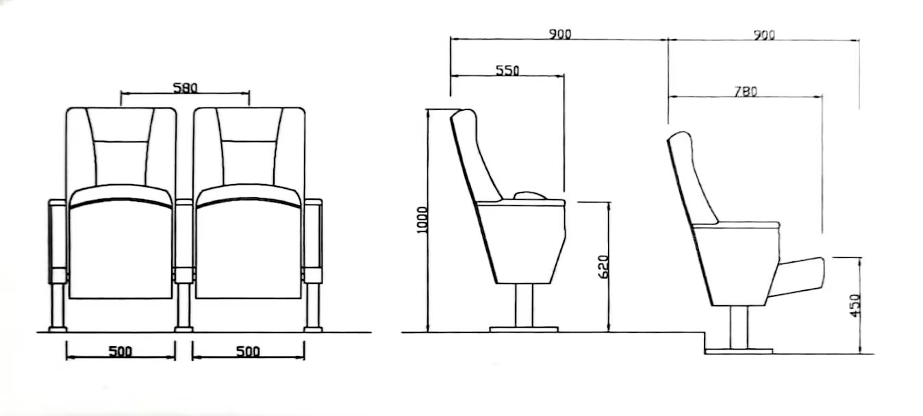AC6120 Theater Seat Dimension