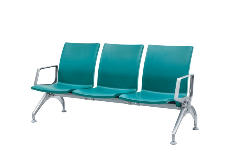 PU903L High Back Row Chair with PU Molding and Aluminum Arms