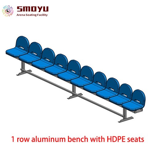 1 row Aluminum Bench with HDPE  plastic seats