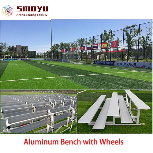 2-5 rows Aluminum bleacher Back protect Tip and roll outdoor support frame stucture
