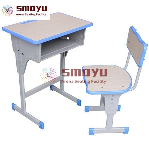 Adjustable School Furniture Plastic Seat Desk Student Study Lifting Computer Table Chair Set