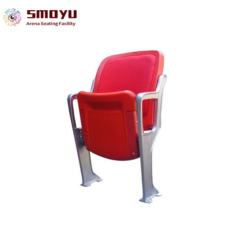 FB011-Folding stadium seats with die-casting aluminum armrest vertical feet mounted