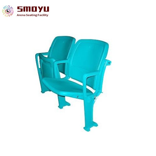 FB011-Folding stadium seats with die-casting aluminum armrest vertical feet mounted