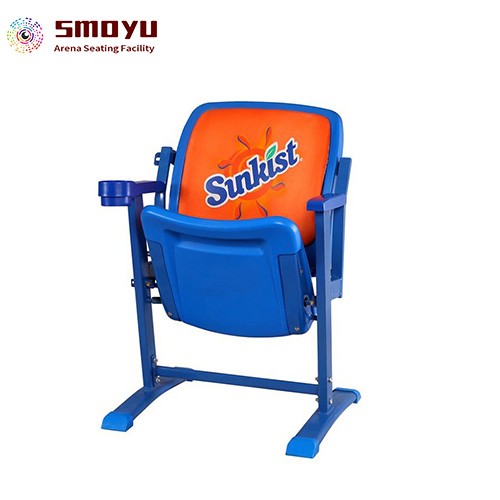 FB013- Floor stair mounted Aluminum holder HDPE Foldable arena seatings Theater chair with arm rest