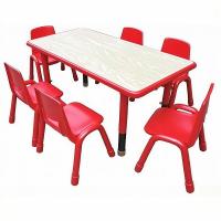 HPL kids Table And Chair With Height Adjustable Metal Legs